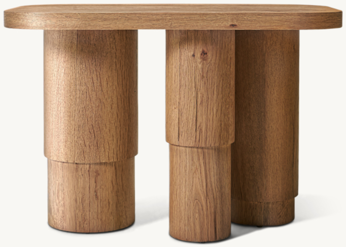 Oak Tropez Rectangular Cylinder Side Table
