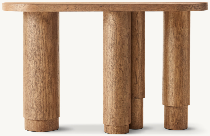 Oak Tropez Demilune Console Table