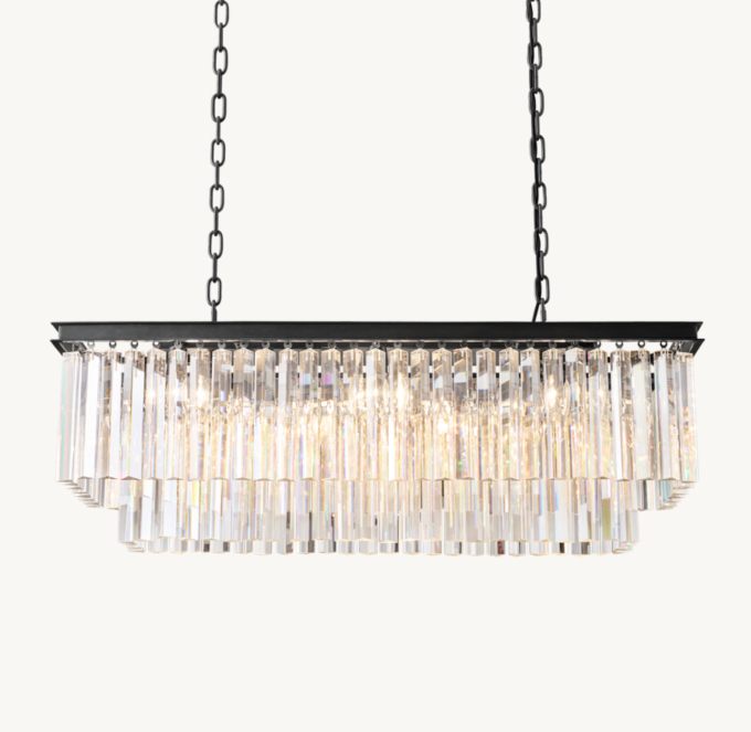 1920s Odeon Rectangular Chandelier 40\"