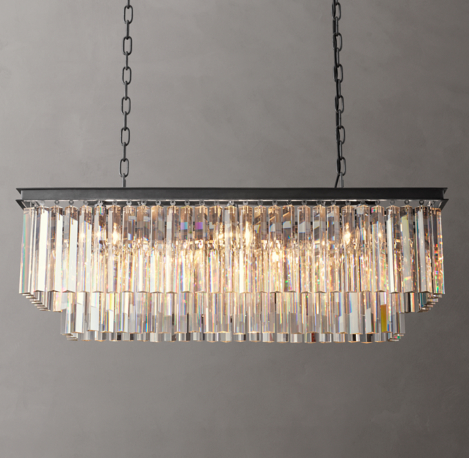 1920s Odeon Rectangular Chandelier 40\"