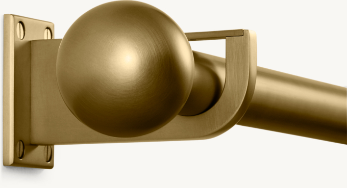 Bayonne Solid Brass Ball Finial & Rod Set 