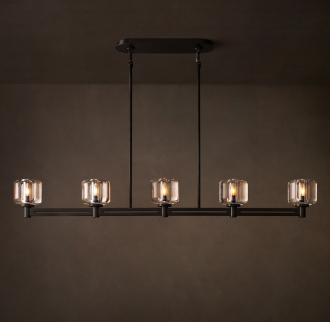 54" chandelier shown in Bronze.