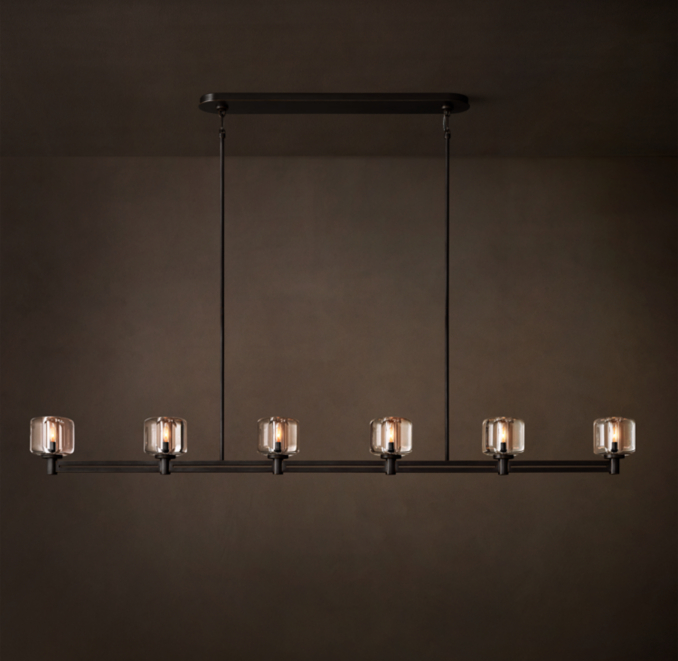 72" chandelier shown in Bronze.