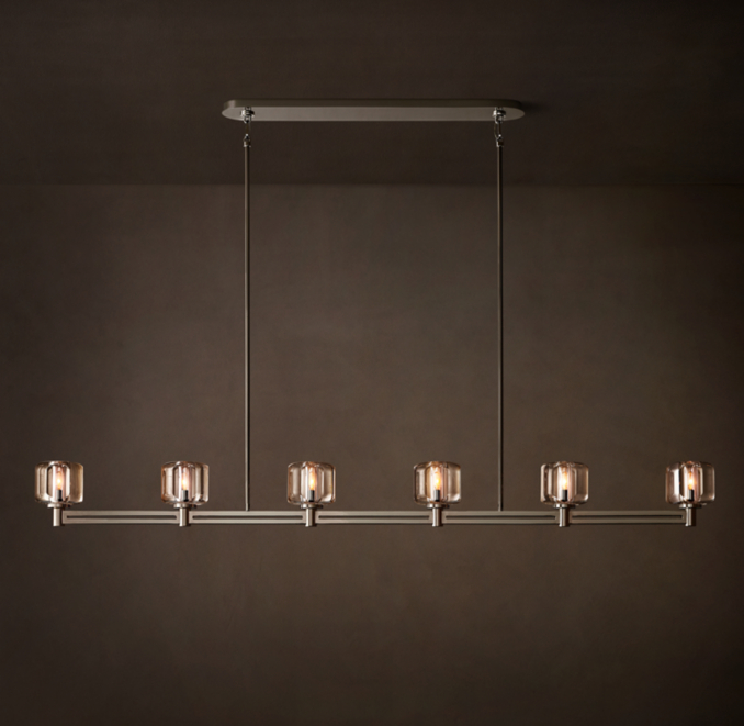 72" chandelier shown in Polished Nickel.