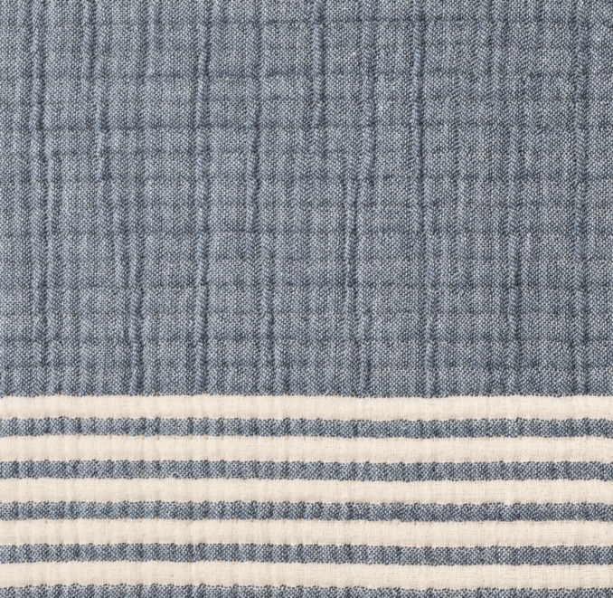 Overhead view of Corded Cotton Stripe Bedding Swatch 