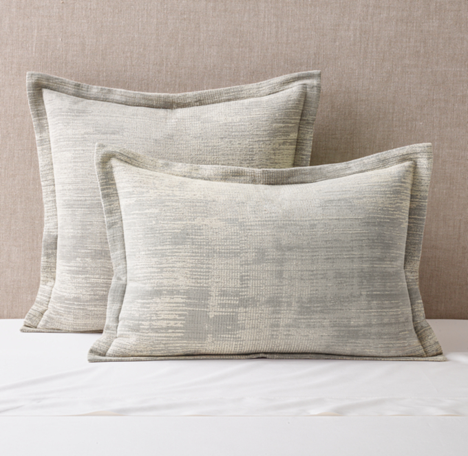 Brushstroke Jacquard Cotton-Wool King Sham, Set of 2 | RH