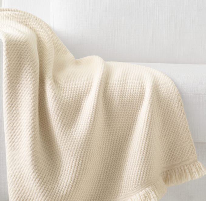 Front view of Nepalese Handwoven Cashmere & Yak Wool Throw 