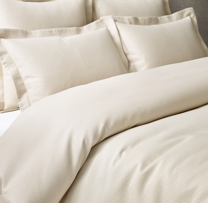 Silk-Stitch Cotton Jacquard Duvet