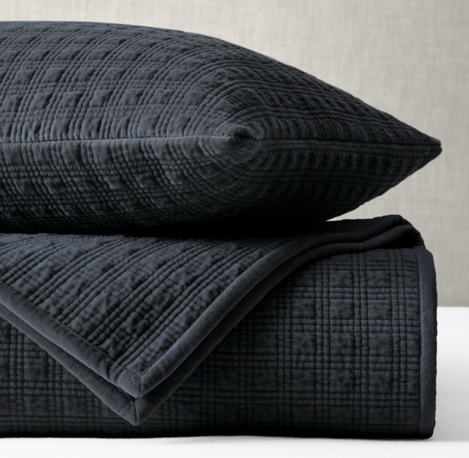 Washed Velvet Grid Quilt