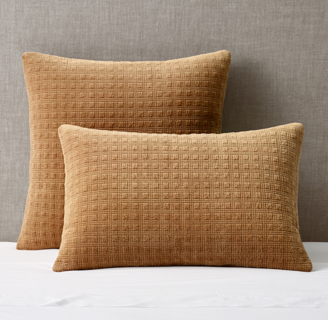 Washed Velvet Grid Sham