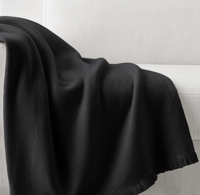 Front view of Nepalese Handwoven Cashmere Throw 