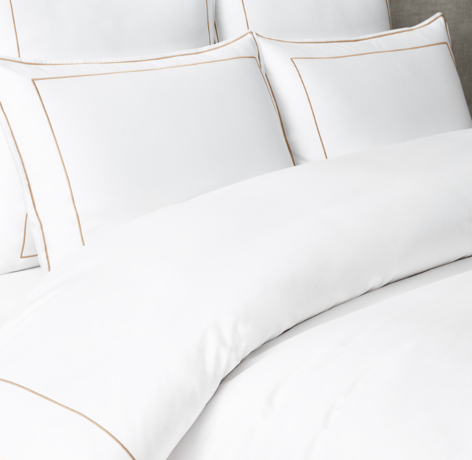 Front view of Italian Framed Sateen Duvet  