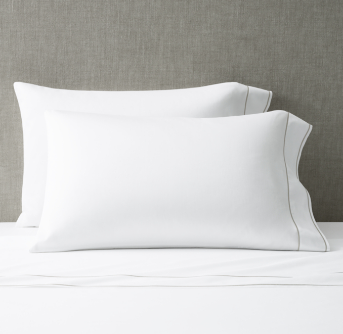 Front view of Italian Framed Sateen Pillowcases (Set Of 2)  