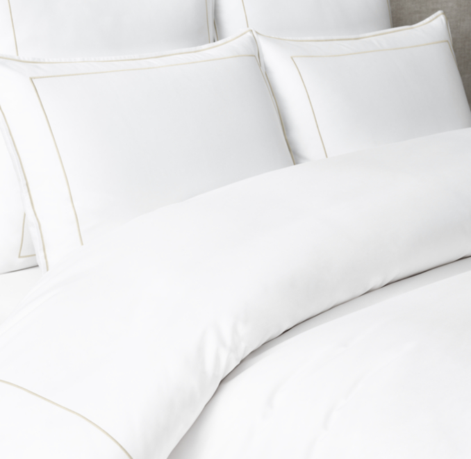 Front view of Italian Framed Sateen Duvet  