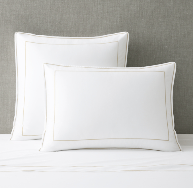 Front view of Italian Framed Sateen Sham  