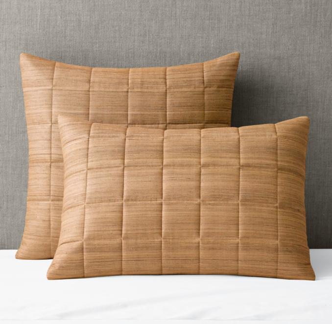Raw Silk Box-Stitch Sham | RH