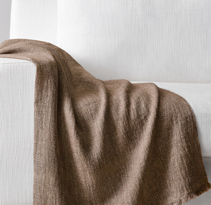 Nepalese Mélange Linen, Silk & Cashmere Throw