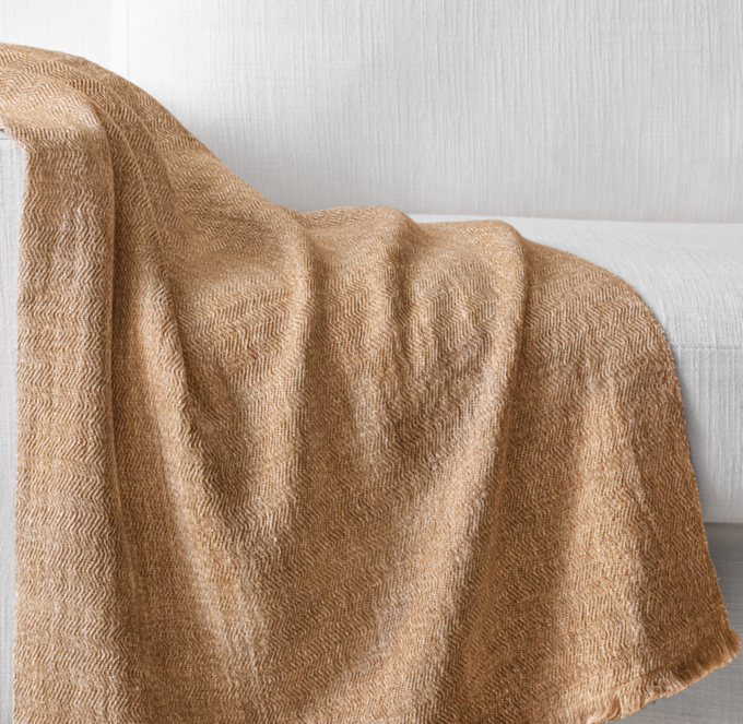 Nepalese Mélange Linen, Silk & Cashmere Throw