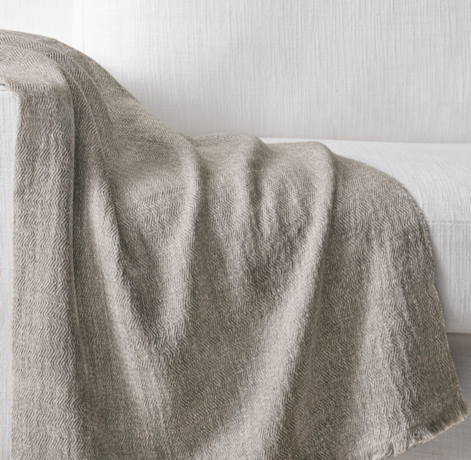 Nepalese Mélange Linen, Silk & Cashmere Throw