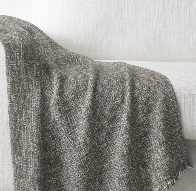 Nepalese Mélange Linen, Silk & Cashmere Throw