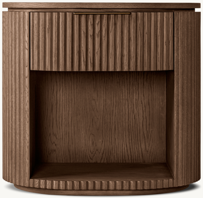 66cm nightstand shown in Brown Oak/Aged Brass.