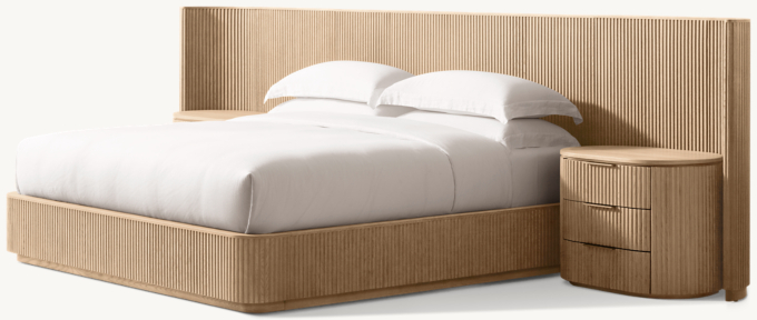 Byron Extended Shelter Bed with Closed Nightstands