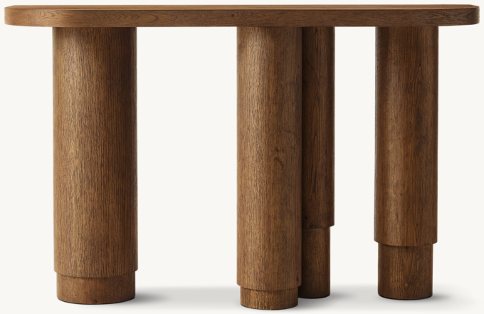 Oak Tropez Demilune Console Table