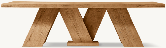 Front view of Costes Rectangular Dining Table 