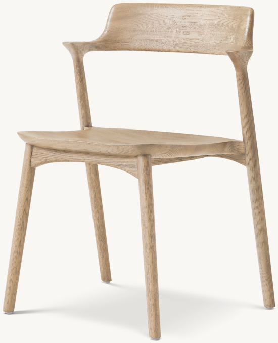 Vue de Trois Quarts - Oskar - Chaise de Salle à Manger - Chêne Grège
