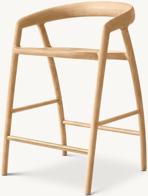 Luka Bar & Counter Stool with Brass Kickplate