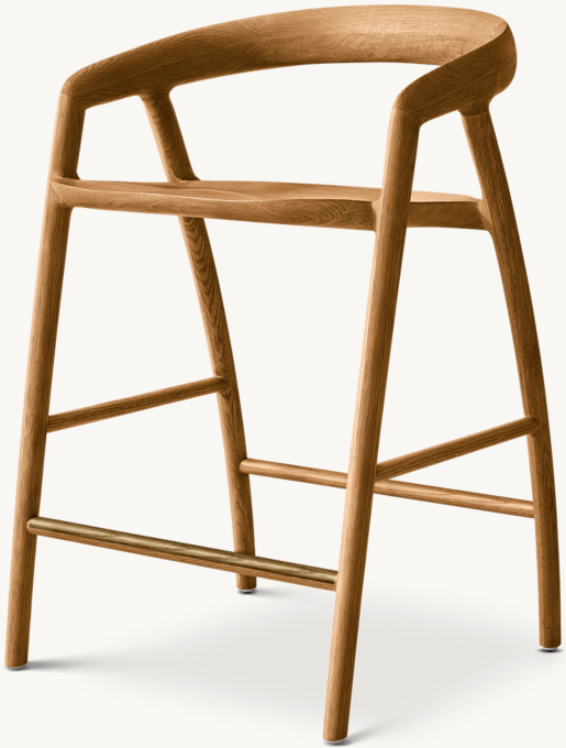 Luka Bar & Counter Stool with Brass Kickplate