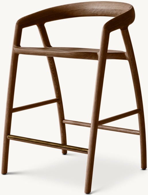 Luka Bar & Counter Stool with Brass Kickplate