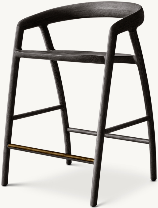 Luka Bar & Counter Stool with Brass Kickplate