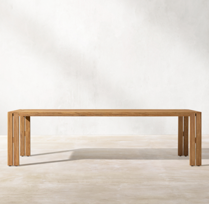 Front view of Matira Teak Rectangular Dining Table 