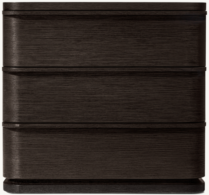 66cm nightstand shown in Black Brushed Oak.