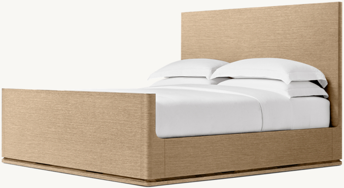 Three Quarter view of Ligné Panel Bed With Footboard