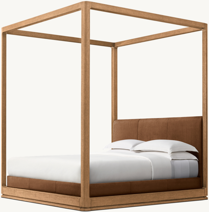 Ligné Leather Canopy Bed