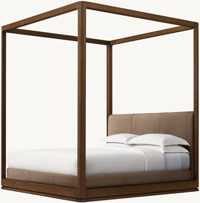 Ligné Leather Canopy Bed