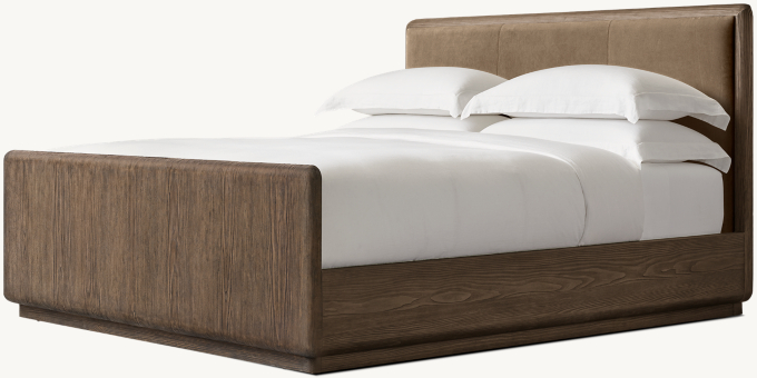 Ciro Leather Panel bed with Footboard