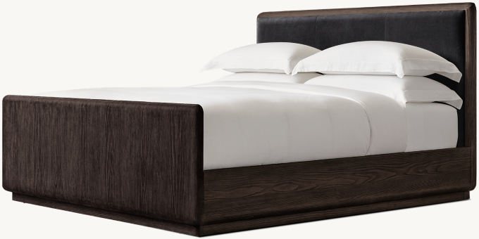 Ciro Leather Panel bed with Footboard
