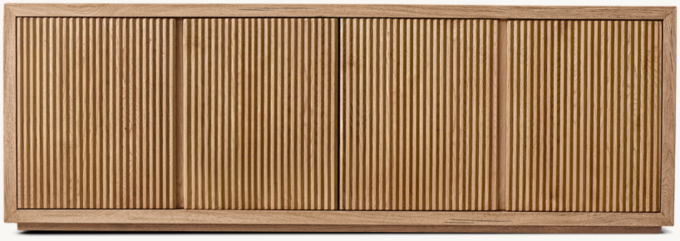 Reclaimed Oak Reeded 4-door Media Console