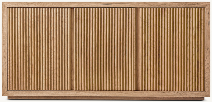 Reclaimed Oak Reeded Triple-door Media Console