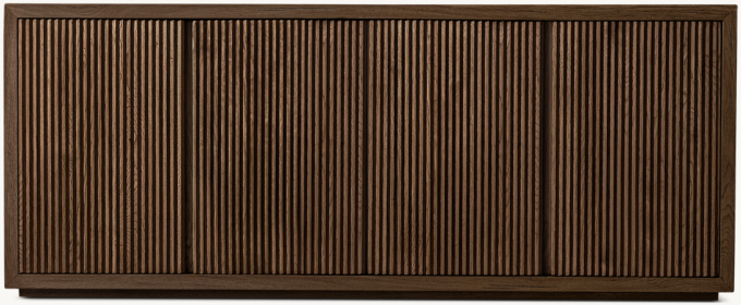 Reclaimed Oak Reeded 4-door Sideboard