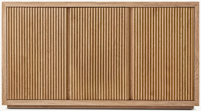 Reclaimed Oak Reeded Triple-door Sideboard