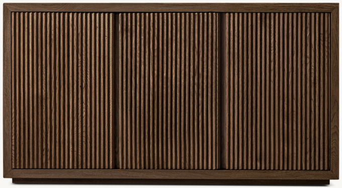 Reclaimed Oak Reeded Triple-door Sideboard