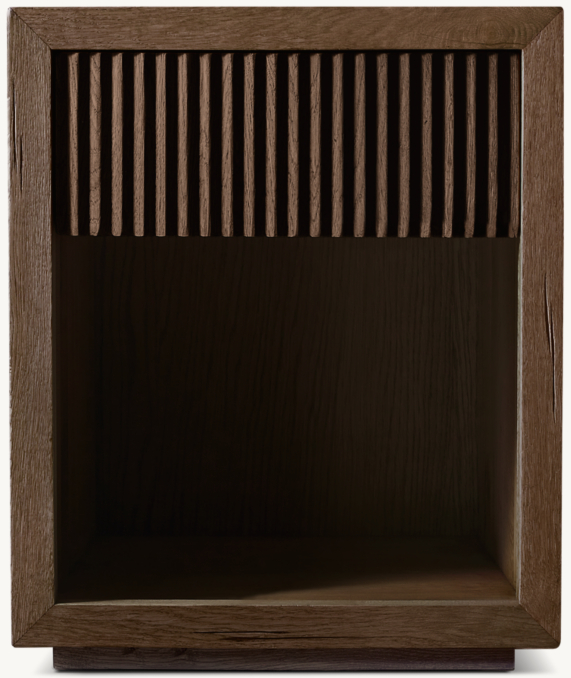 Reclaimed Oak Reeded Open Bedside Table | RH