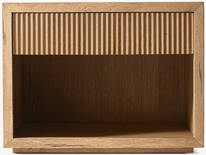 Reclaimed Oak Reeded Open Nightstand