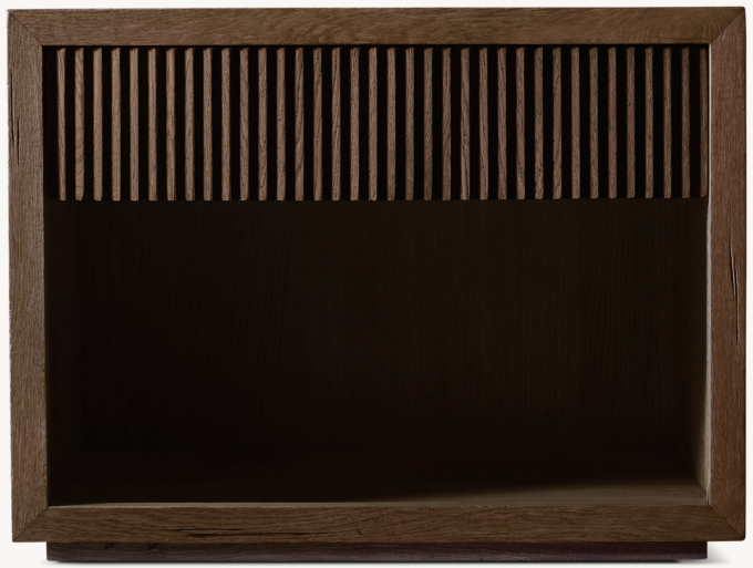 Reclaimed Oak Reeded Open Nightstand