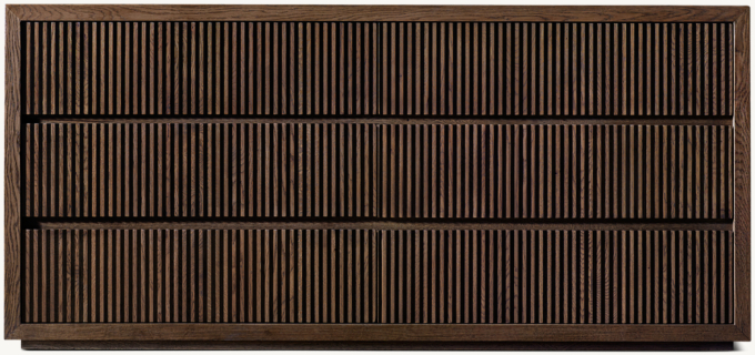 Reclaimed Oak Reeded 6-Drawer Dresser