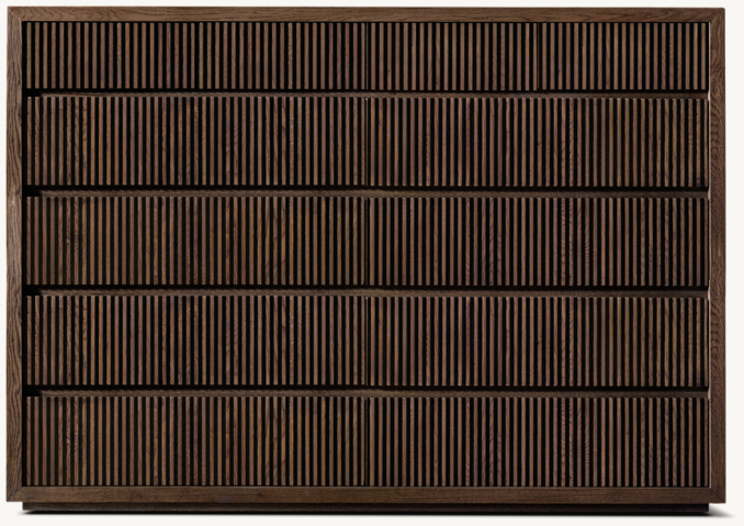 Reclaimed Oak Reeded 12-Drawer Dresser